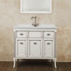 Тумба для комплекта La Beaute Classic Vivien 90 белый с патиной, фурнитура серебро, напольная, с доводчиками