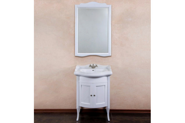 Мебель для ванной La Beaute Classic Lorette 65 белый матовый, фурнитура серебро, напольная, с дверками