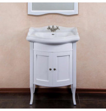 Тумба для комплекта La Beaute Classic Lorette 65 белый матовый, фурнитура серебро, напольная, с дверками