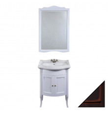 Мебель для ванной La Beaute Classic Lorette 65 темное дерево глянец, фурнитура серебро, напольная, с дверками