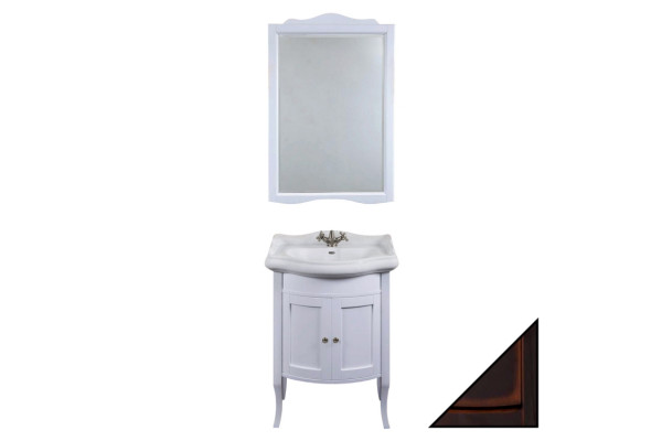 Мебель для ванной La Beaute Classic Lorette 65 темное дерево глянец, фурнитура серебро, напольная, с дверками