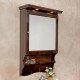 Зеркало-шкаф La Beaute Classic Lorette 75 темное дерево глянец, фурнитура серебро, правое, с полками