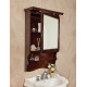 Зеркало-шкаф La Beaute Classic Lorette 75 темное дерево глянец, фурнитура серебро, правое, с полками