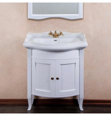 Тумба для комплекта La Beaute Classic Lorette 70 белый матовый, фурнитура бронза, напольная, с дверками