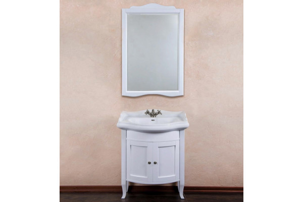 Мебель для ванной La Beaute Classic Lorette 70 белый матовый, фурнитура серебро, напольная, с дверками