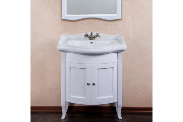 Мебель для ванной La Beaute Classic Lorette 70 белый матовый, фурнитура серебро, напольная, с дверками