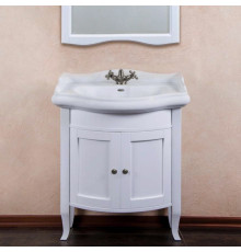 Тумба для комплекта La Beaute Classic Lorette 70 белый матовый, фурнитура серебро, напольная, с дверками