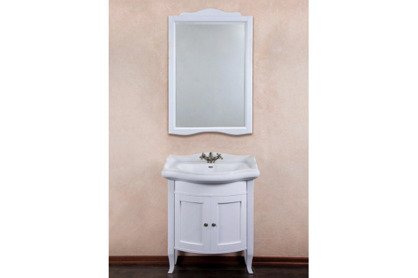 Тумба для комплекта La Beaute Classic Lorette 70 белый матовый, фурнитура серебро, напольная, с дверками