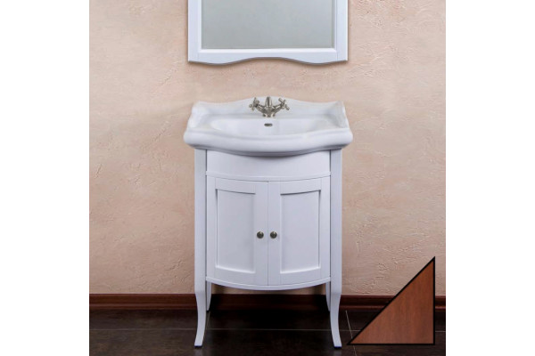 Тумба для комплекта La Beaute Classic Lorette 65 орех матовый, фурнитура серебро, напольная, с дверками