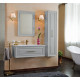 Тумба для комплекта La Beaute Classic Cornelia 100 серый шелк матовый, фурнитура бронза, подвесная, с ящиками