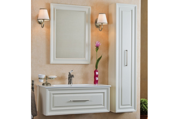 Мебель для ванной La Beaute Classic Cornelia 100 слоновая кость матовый, фурнитура серебро, подвесная, с ящиками