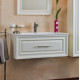 Мебель для ванной La Beaute Classic Cornelia 100 слоновая кость матовый, фурнитура серебро, подвесная, с ящиками