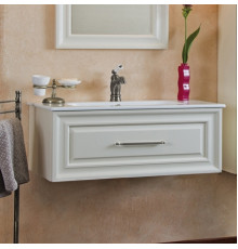 Тумба для комплекта La Beaute Classic Cornelia 100 слоновая кость матовый, фурнитура серебро, подвесная, с ящиками