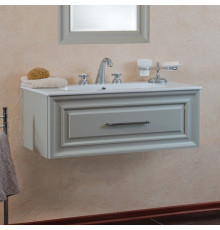 Тумба для комплекта La Beaute Classic Cornelia 100 серый шелк матовый, фурнитура серебро, подвесная, с ящиками