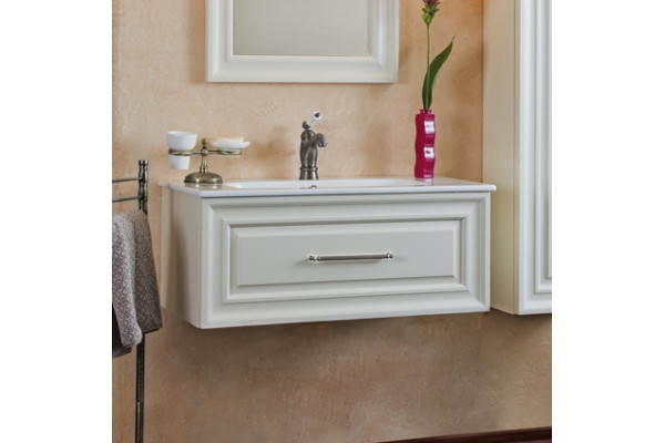 Мебель для ванной La Beaute Classic Cornelia 85 слоновая кость матовый, фурнитура серебро, подвесная, с ящиками