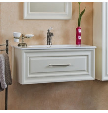 Тумба для комплекта La Beaute Classic Cornelia 85 слоновая кость матовый, фурнитура серебро, подвесная, с ящиками