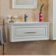 Тумба для комплекта La Beaute Classic Cornelia 85 слоновая кость матовый, фурнитура серебро, подвесная, с ящиками
