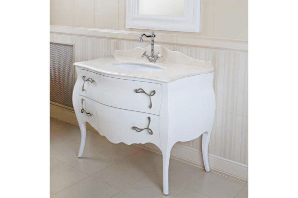 Мебель для ванной La Beaute Classic Holly белый глянец, фурнитура хром, напольная, с ящиками