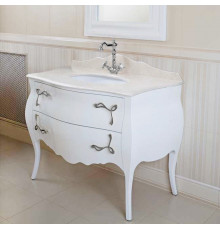 Тумба для комплекта La Beaute Classic Holly белый глянец, фурнитура хром, напольная, с ящиками