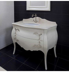 Тумба для комплекта La Beaute Classic Holly перламутр бежевый глянец, фурнитура хром, напольная, с ящиками