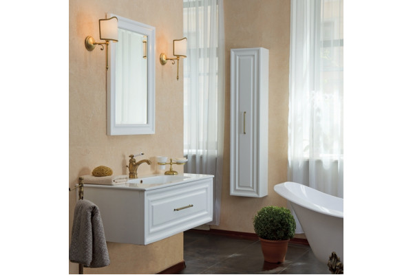Мебель для ванной La Beaute Classic Cornelia 100 белый матовый, фурнитура бронза, подвесная, с ящиками