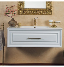 Тумба для комплекта La Beaute Classic Cornelia 100 белый матовый, фурнитура бронза, подвесная, с ящиками