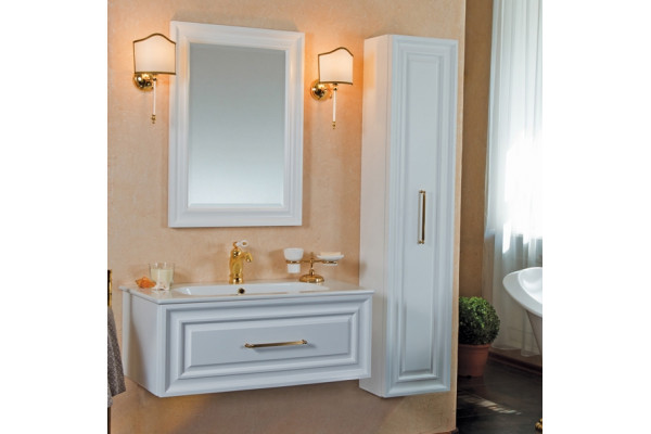 Мебель для ванной La Beaute Classic Cornelia 100 белый матовый, фурнитура золото, подвесная, с ящиками