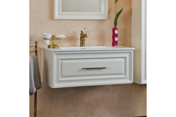 Мебель для ванной La Beaute Classic Cornelia 100 слоновая кость матовый, фурнитура бронза, подвесная, с ящиками
