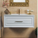 Тумба для комплекта La Beaute Classic Cornelia 85 белый матовый, фурнитура бронза, подвесная, с ящиками
