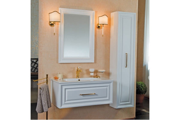 Мебель для ванной La Beaute Classic Cornelia 85 белый матовый, фурнитура золото, подвесная, с ящиками