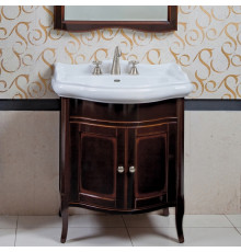 Тумба для комплекта La Beaute Classic Lorette 70 темное дерево глянец, фурнитура серебро, напольная, с дверками