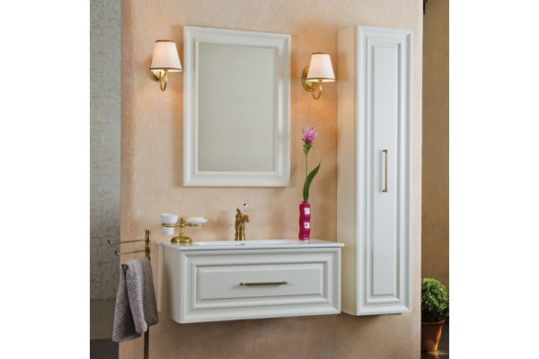 Мебель для ванной La Beaute Classic Cornelia 85 слоновая кость матовый, фурнитура бронза, подвесная, с ящиками
