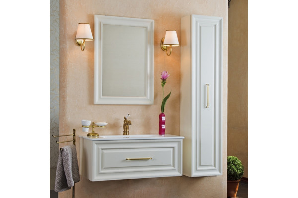 Мебель для ванной La Beaute Classic Cornelia 85 слоновая кость матовый, фурнитура золото, подвесная, с ящиками