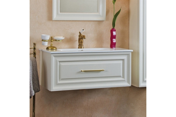 Тумба для комплекта La Beaute Classic Cornelia 85 слоновая кость матовый, фурнитура золото, подвесная, с ящиками