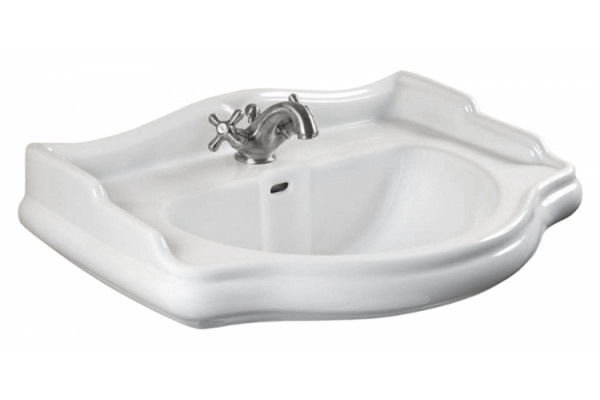 Тумба с раковиной La Beaute Classic Lorette 65 белый матовый, фурнитура серебро, напольная, с дверками