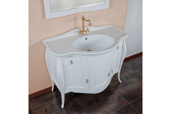 Тумба с раковиной La Beaute Classic Marian белый матовый, напольная, с доводчиками
