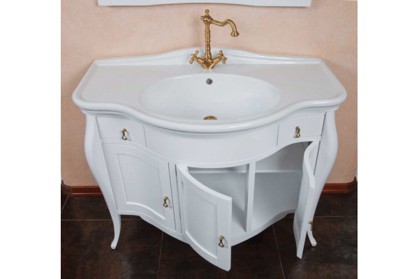 Тумба с раковиной La Beaute Classic Marian белый матовый, напольная, с доводчиками