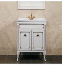 Тумба с раковиной La Beaute Classic Vivien Porta 60 белый с патиной, фурнитура бронза, напольная, с дверками