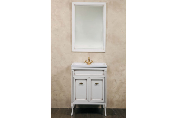 Тумба с раковиной La Beaute Classic Vivien Porta 60 белый с патиной, фурнитура бронза, напольная, с дверками