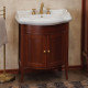 Тумба с раковиной La Beaute Classic Lorette 70 орех матовый, фурнитура бронза, напольная, с дверками