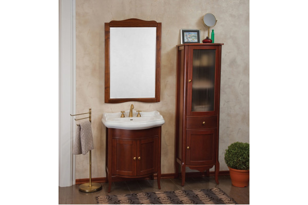 Тумба с раковиной La Beaute Classic Lorette 70 орех матовый, фурнитура бронза, напольная, с дверками