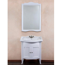 Тумба с раковиной La Beaute Classic Lorette 70 белый матовый, фурнитура серебро, напольная, с дверками