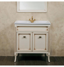Тумба с раковиной La Beaute Classic Vivien Porta 80 слоновая кость с патиной, фурнитура бронза, напольная, с дверками