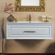 Тумба с раковиной La Beaute Classic Cornelia 100 белый матовый, фурнитура бронза, подвесная, с ящиками