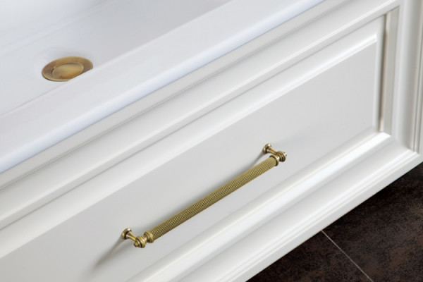 Тумба с раковиной La Beaute Classic Cornelia 85 слоновая кость матовый, фурнитура бронза, подвесная, с ящиками