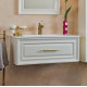 Тумба с раковиной La Beaute Classic Cornelia 100 слоновая кость матовый, фурнитура золото, подвесная, с ящиками