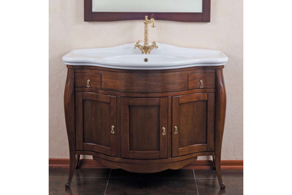Тумба с раковиной La Beaute Classic Marian орех матовый, напольная, с доводчиками