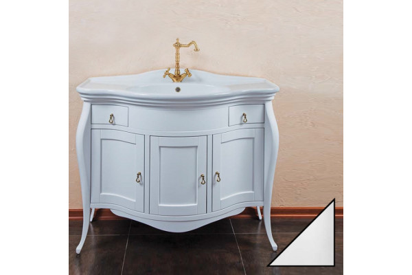 Тумба с раковиной La Beaute Classic Marian белый глянец, напольная, с доводчиками