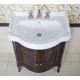 Тумба с раковиной La Beaute Classic Lorette 70 темное дерево глянец, фурнитура серебро, напольная, с дверками
