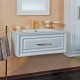 Тумба с раковиной La Beaute Classic Cornelia 85 белый матовый, фурнитура золото, подвесная, с ящиками